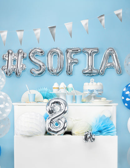 Bilă din aluminiu din aluminiu 32 cm Scrisoare de argint