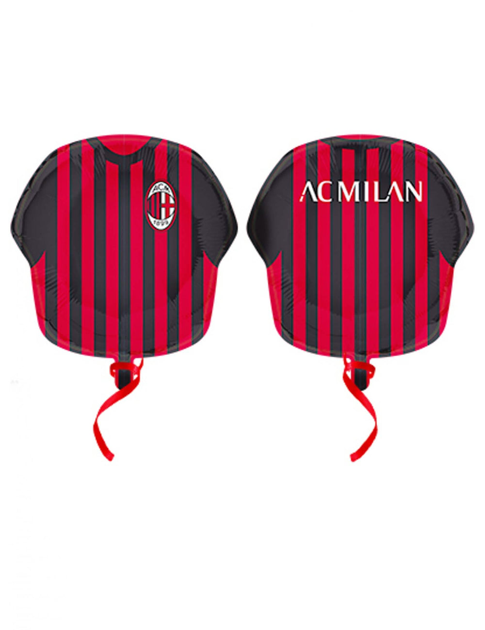 Balon din aluminiu cu tricoul de fotbal ac milan roșu și negru