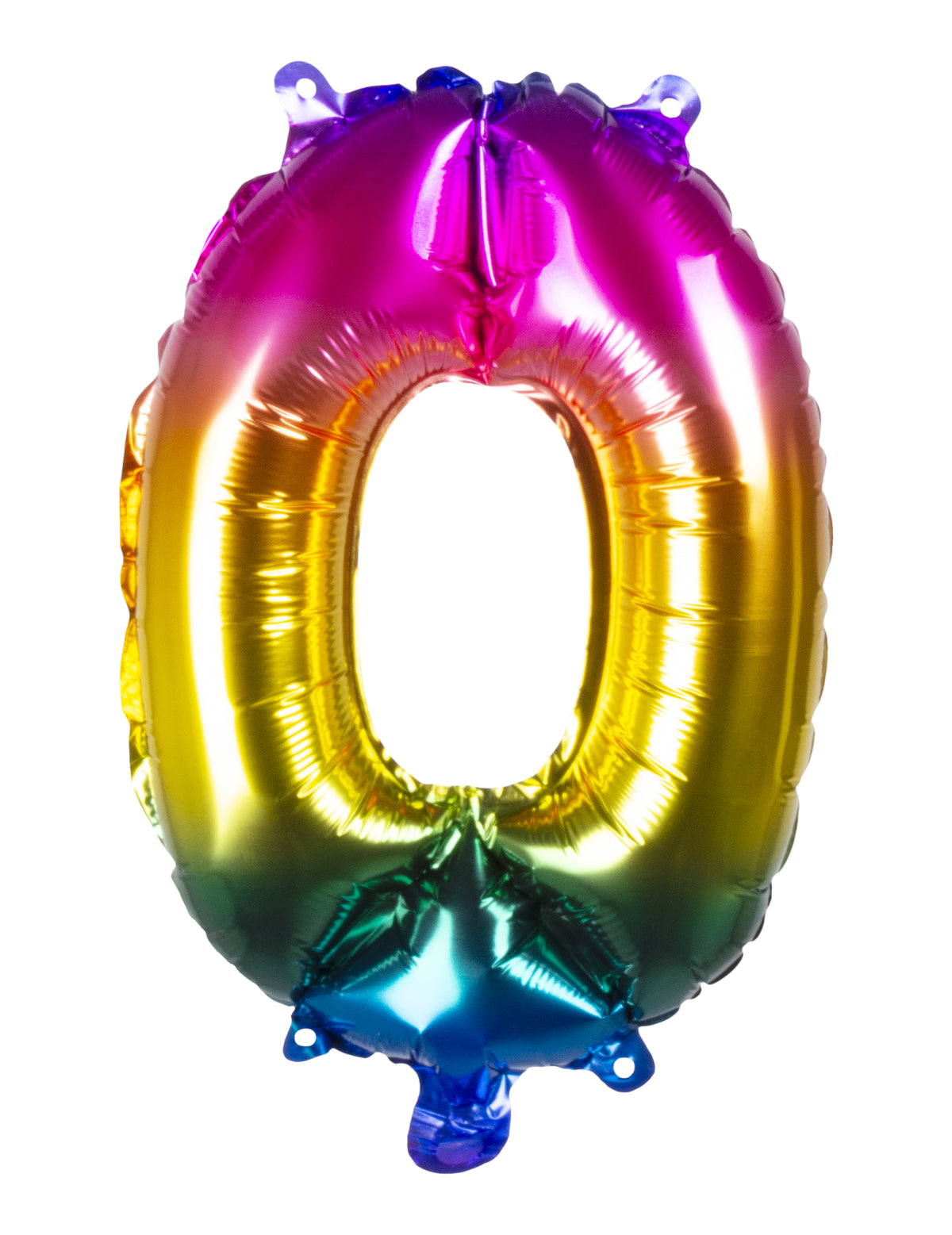 Ballon aluminium chiffre 0 pour fête multicolore dégradé