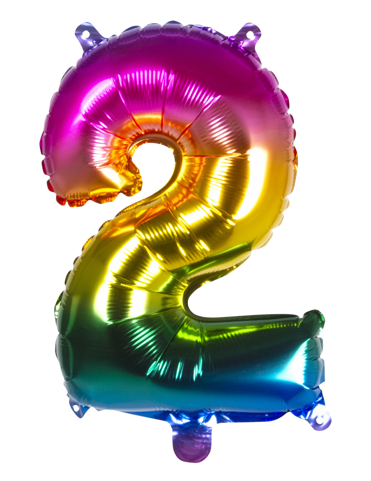 Chiffre 2 du ballon aluminium pour fête multicolore dégradé