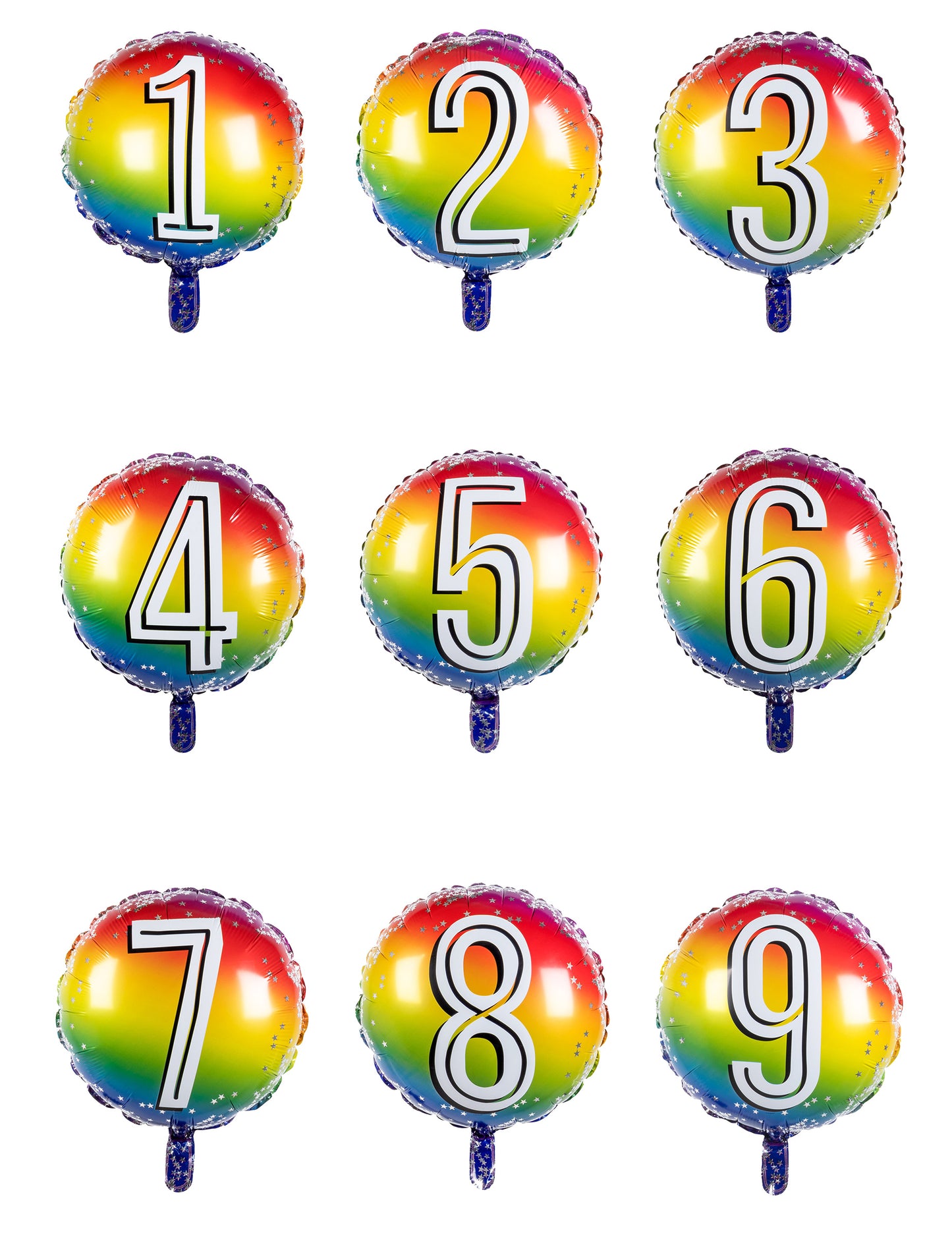 Balon folie multicolor cu numărul 45 cm aniversare gonflabilă cu heliu