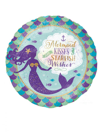 Balon din aluminiu Visul Sirenei 45 cm pentru ziua de naștere