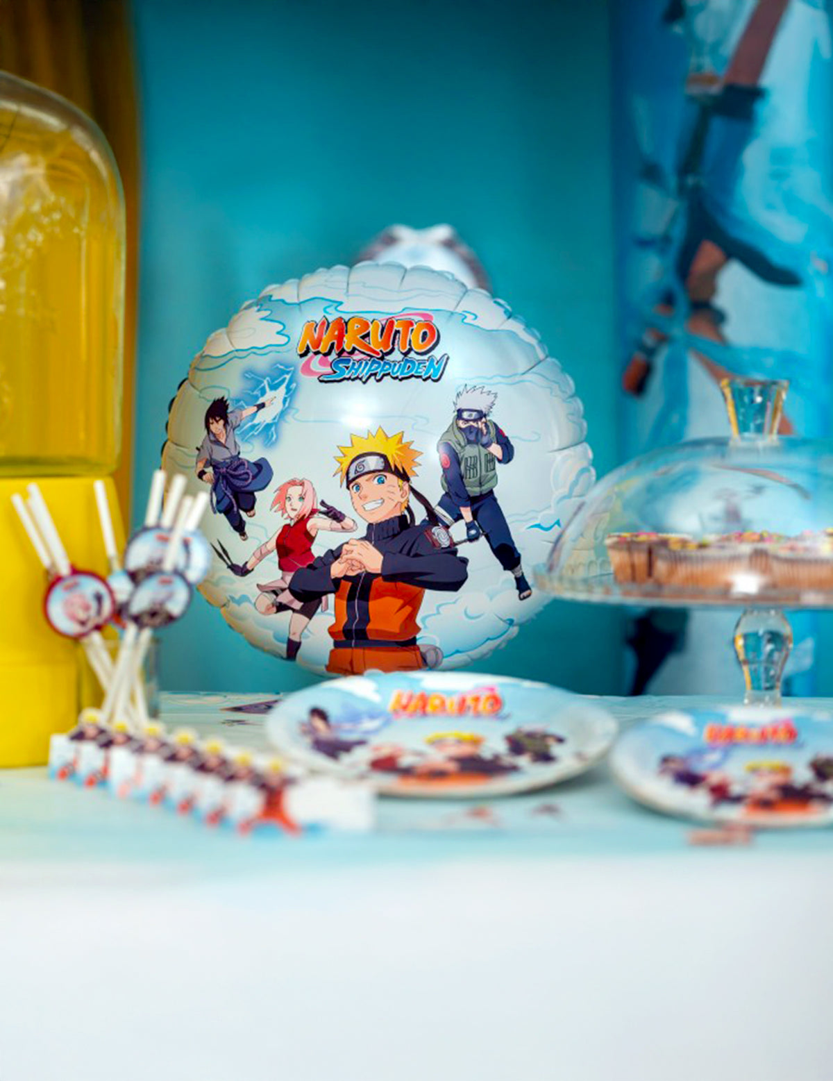 Balon rotund din aluminiu Naruto Shippuden™ 43 cm