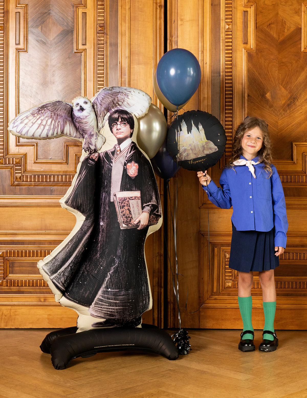 Balon din folie de aluminiu pe suport Harry Potter™ cu Hedwig 90x145 cm