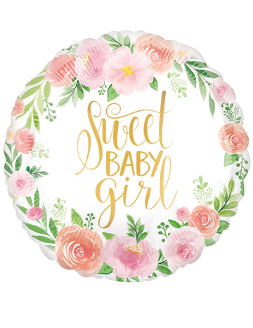 Balon folie fetiță dulce 43 cm pentru petrecerea de baby shower