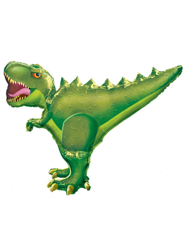 Ballon aluminium t-rex géant pour anniversaire vert