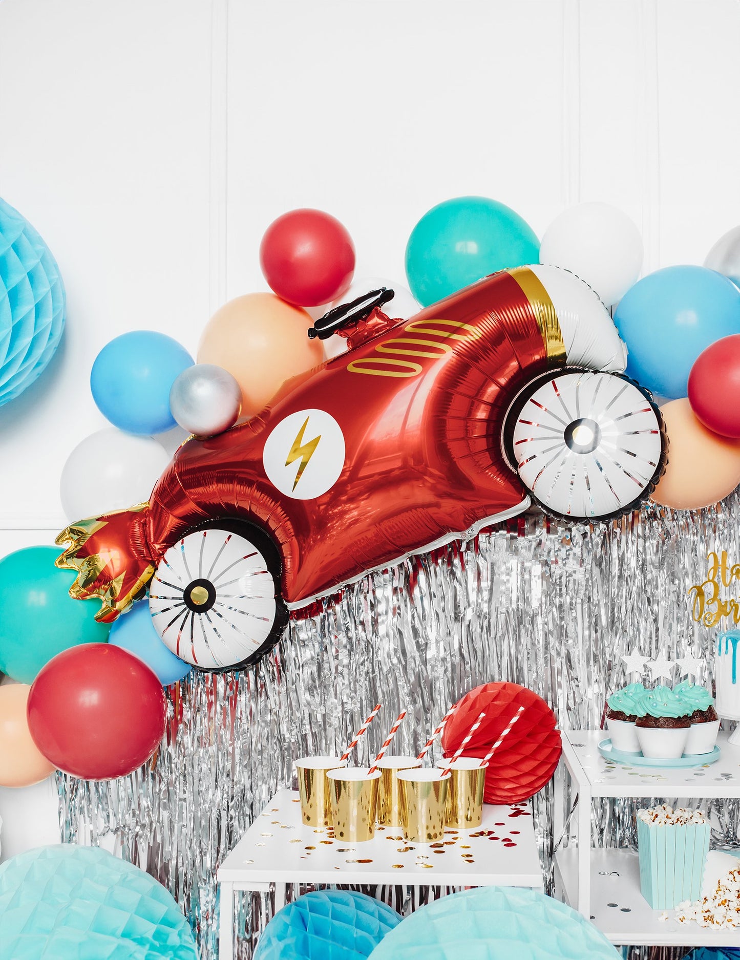 Red Racing Car Aluminum Ball 111 x 63 cm