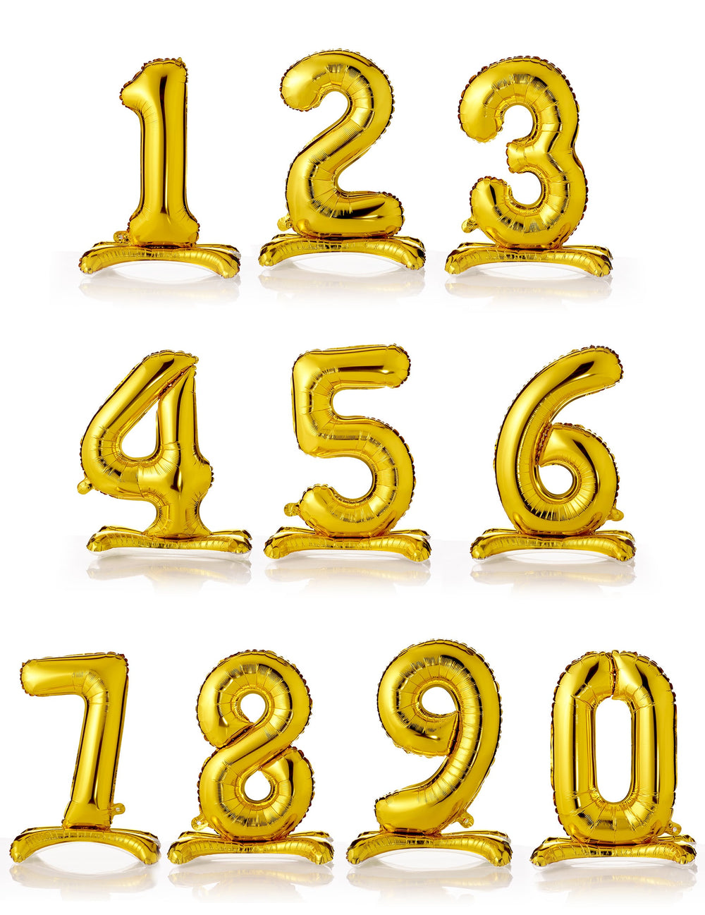 Vue de l'ensemble des chiffres du ballon chiffre autoportant pour fête