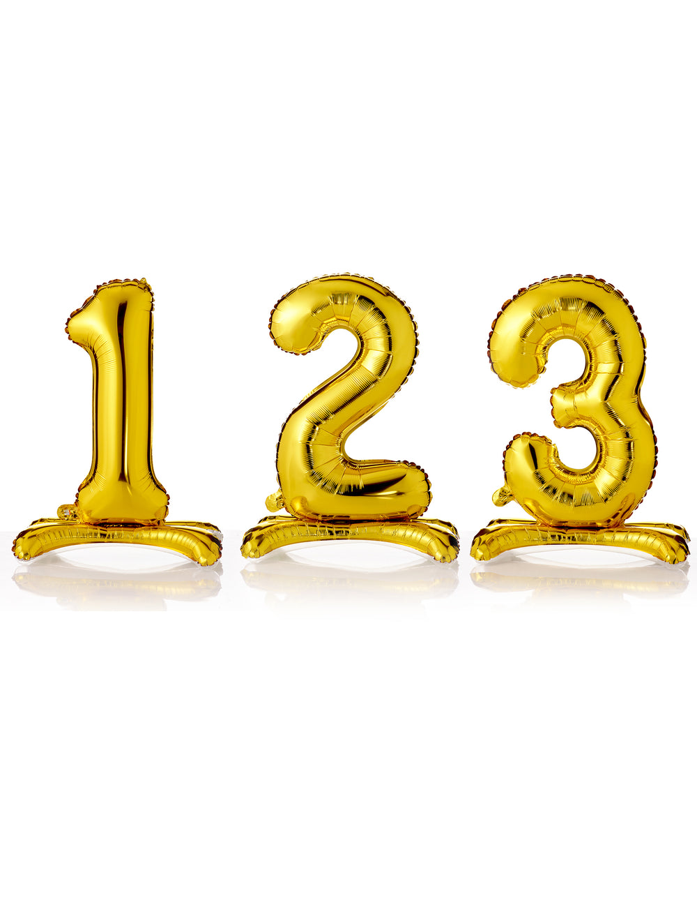 Ballon chiffre autoportant pour fête doré en aluminium