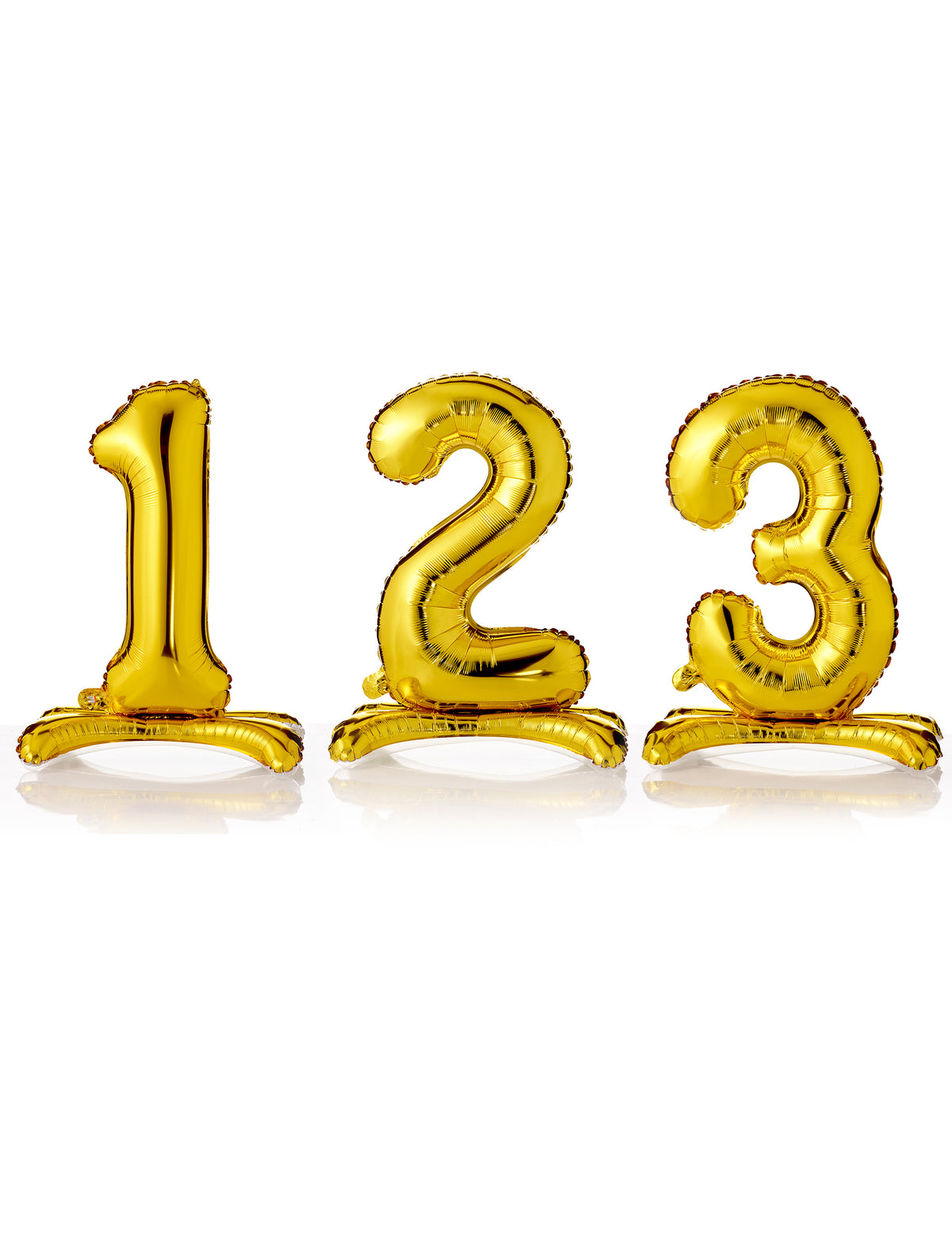 Ballon chiffre autoportant pour fête doré en aluminium