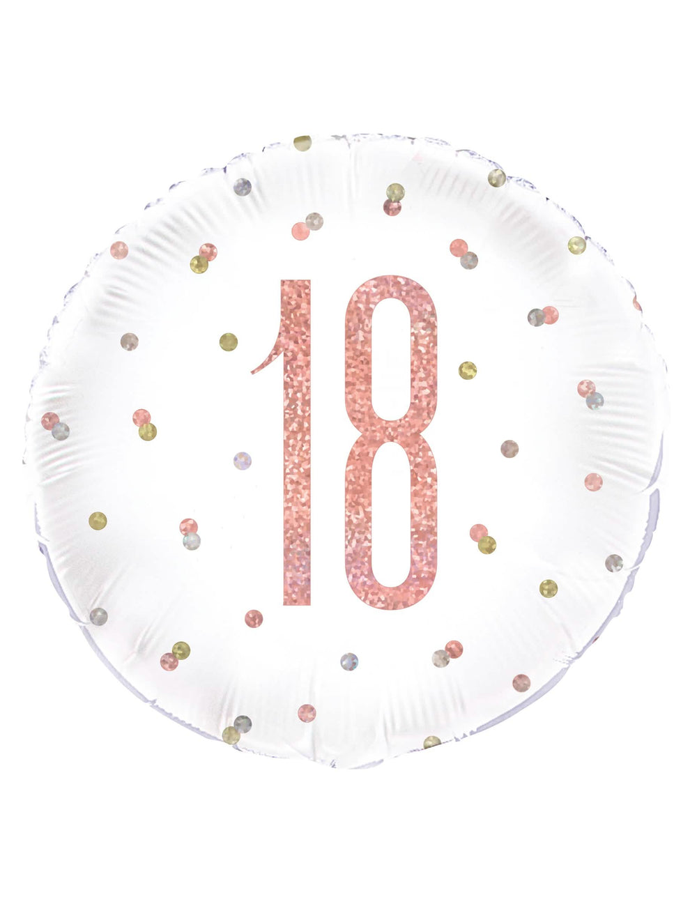 Balon din aluminiu 18 pentru aniversare alb și roz cu sclipici