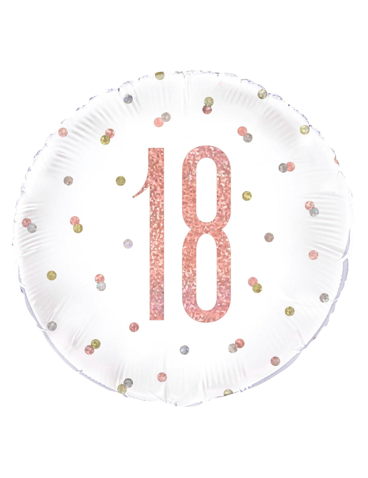 Balon din aluminiu 18 pentru aniversare alb și roz cu sclipici