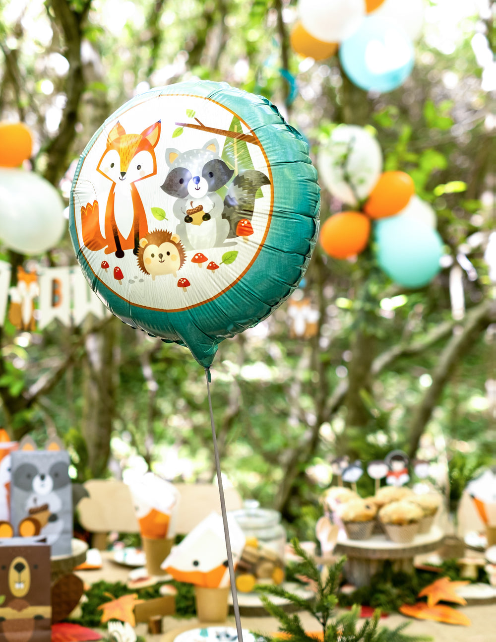Décoration de fête champêtre du ballon en aluminium animaux de la forêt