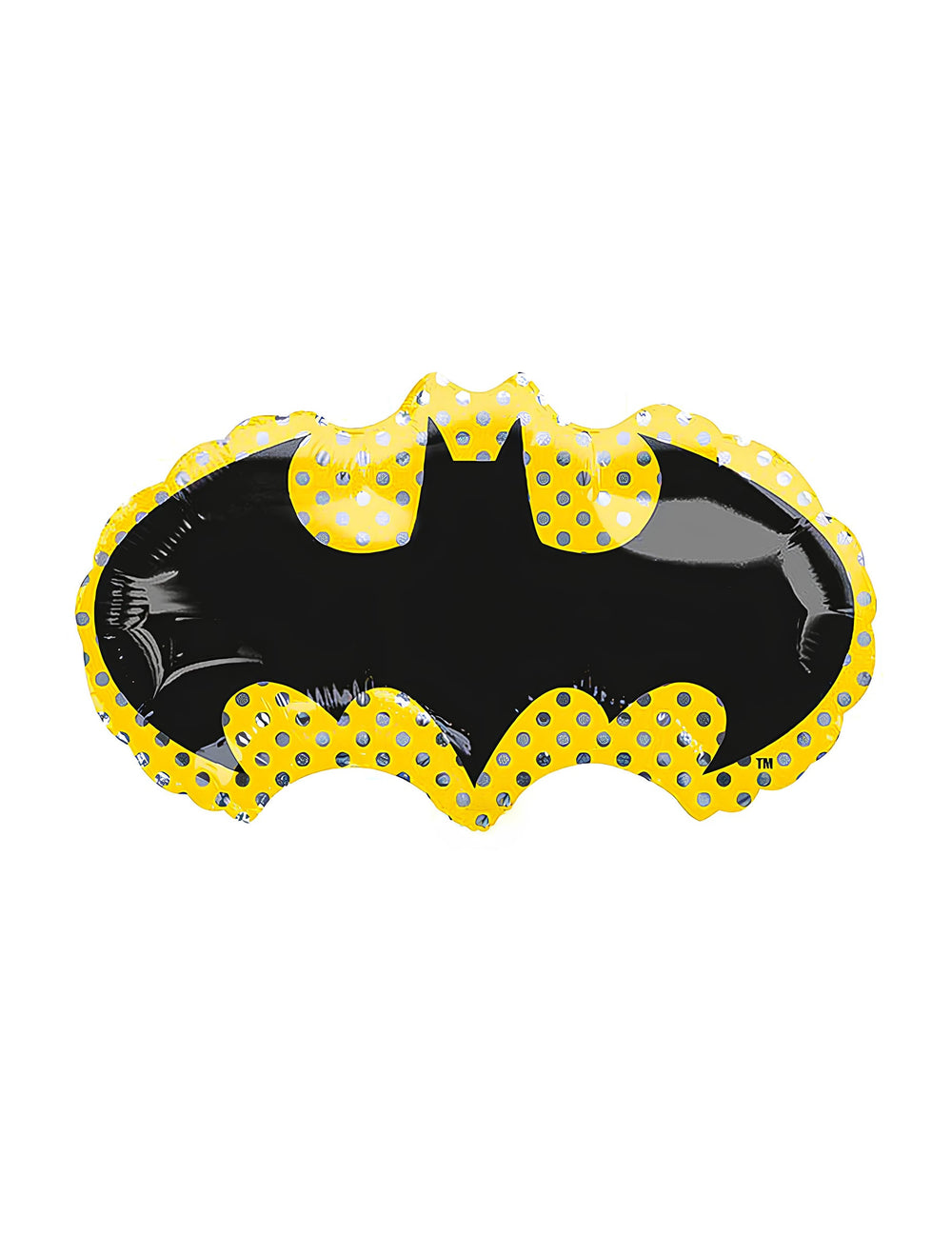 Ballon en aluminium Batman pour fête noir et jaune à pois