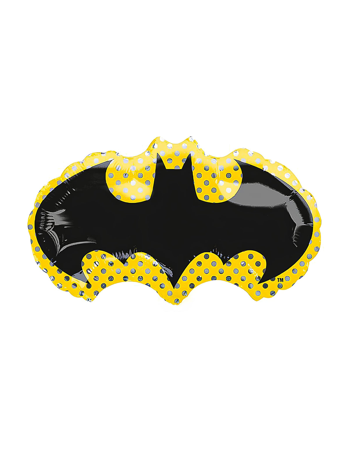 Ballon en aluminium Batman pour fête noir et jaune à pois
