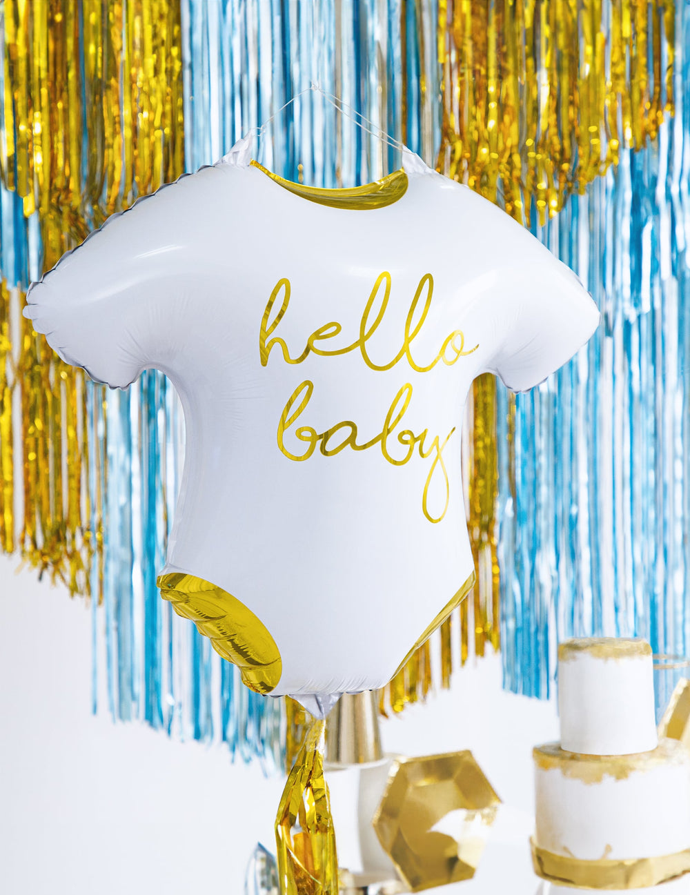Mise en situation du ballon en aluminium body hello baby