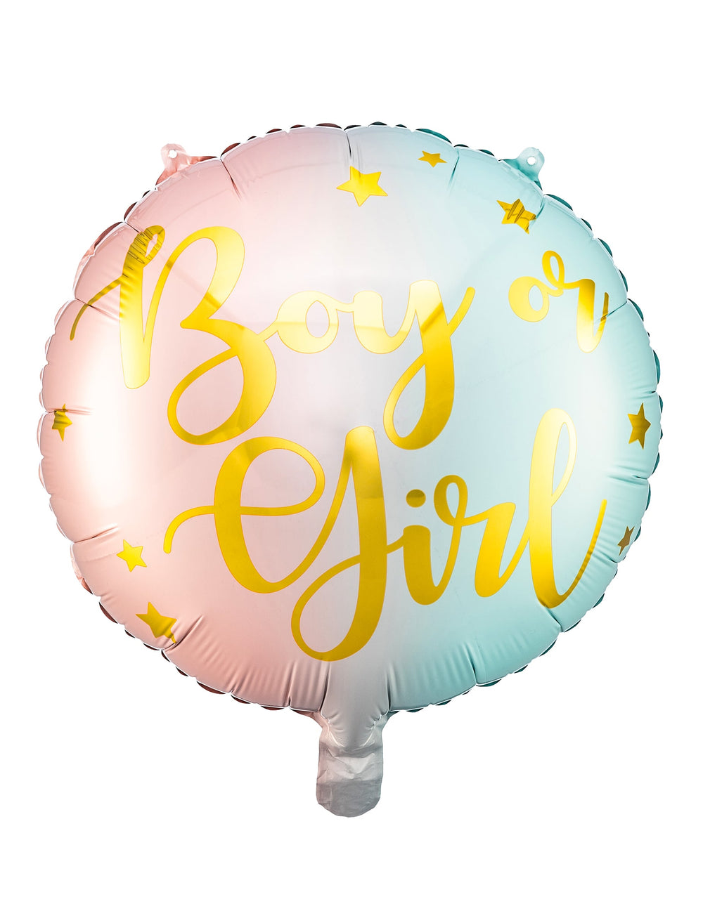 Ballon en aluminium boy or girl pour gender reveal rose et bleu pastel
