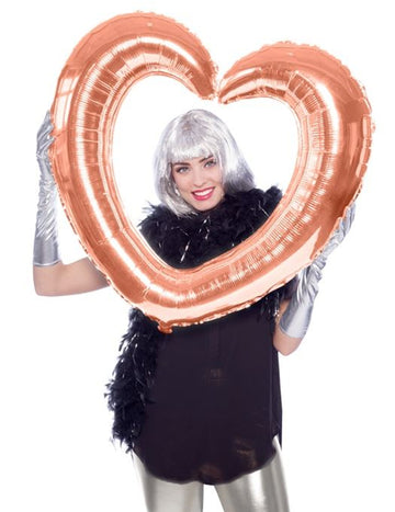 Ballon en aluminium Cadre Coeur rose gold