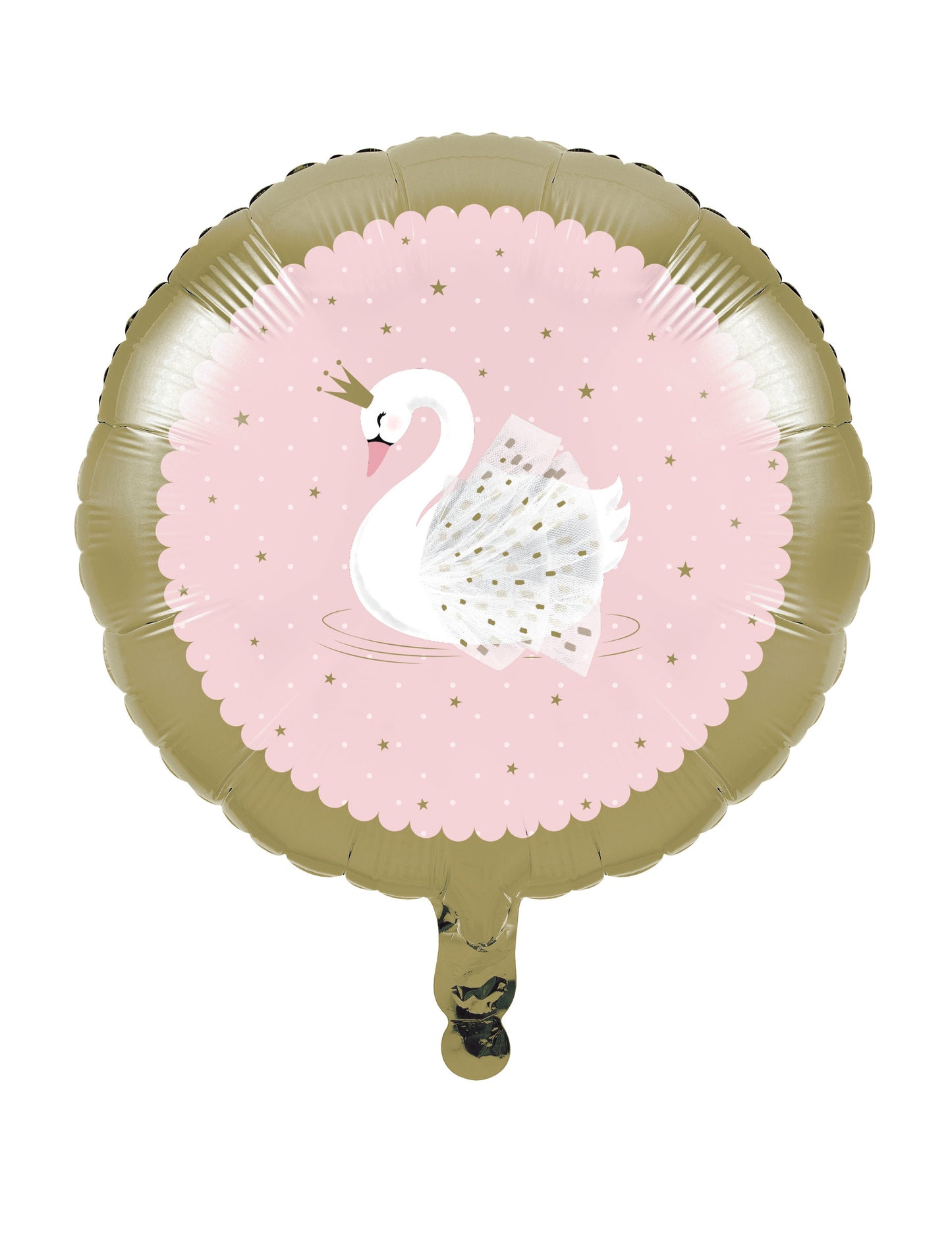 Ballon en aluminium cygne royal pour anniversaire rose et doré