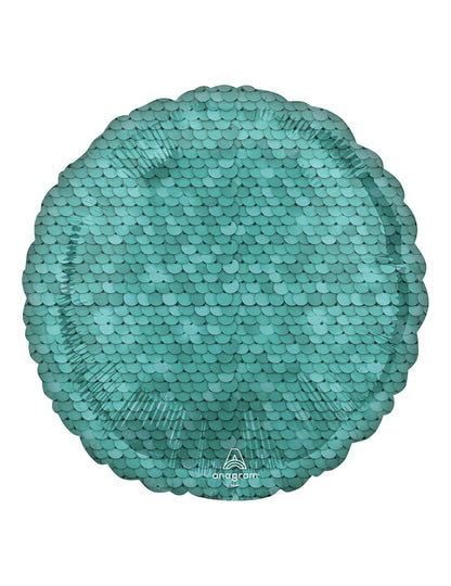 Bilă de aluminiu cu solzi albaștri 43 cm temă sirenă