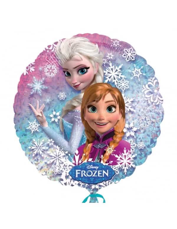 Balon din aluminiu Frozen pentru copil albastru și mov cu Elsa și Anna