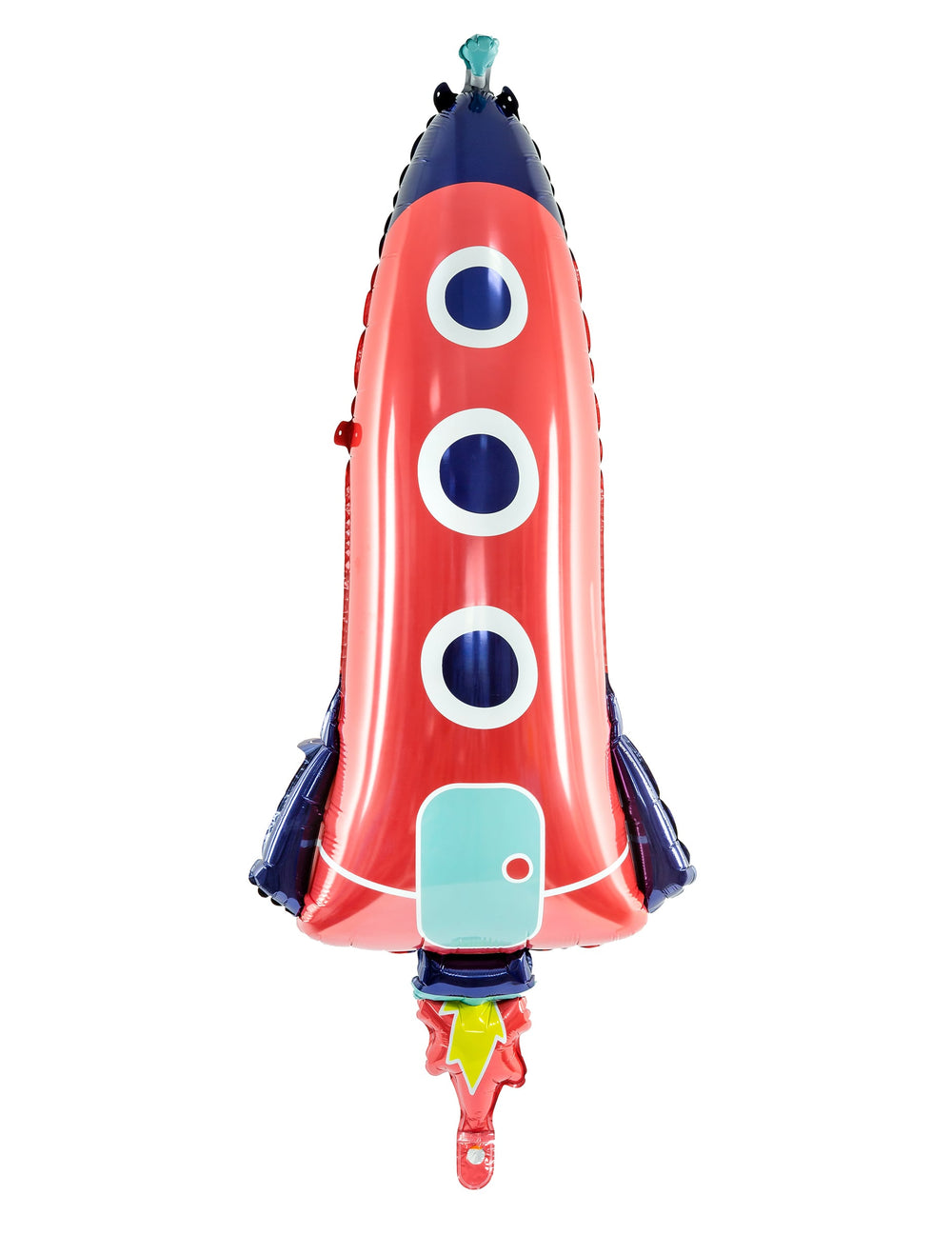 Ballon en aluminium fusée pour enfant rouge et bleu avec hublots