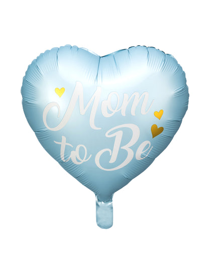 Ballon en aluminium glossy bleu mum to be 35 cm en coeur