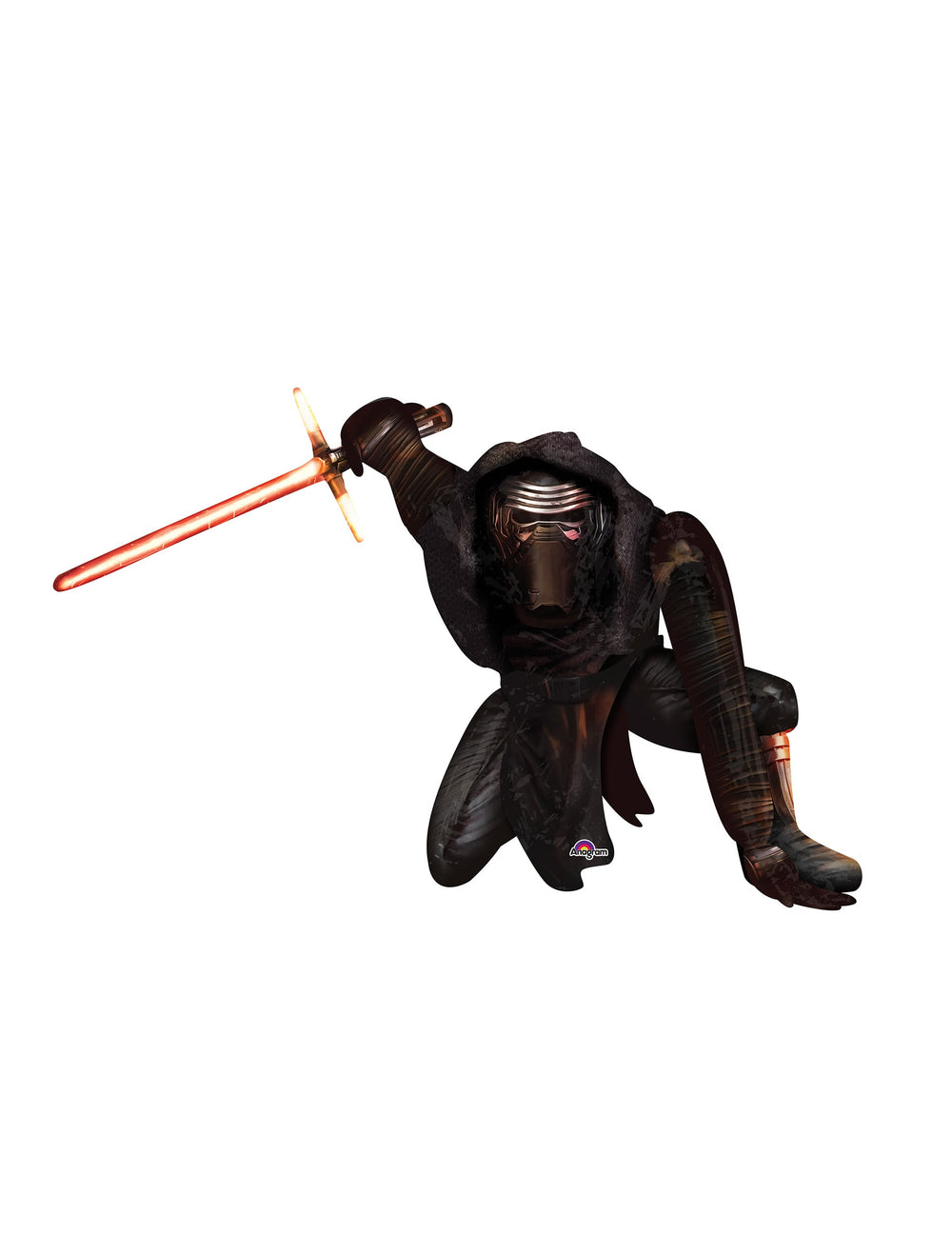 Ballon géant en aluminium Kylo Ren Star Wars VII noir avec sabre laser rouge