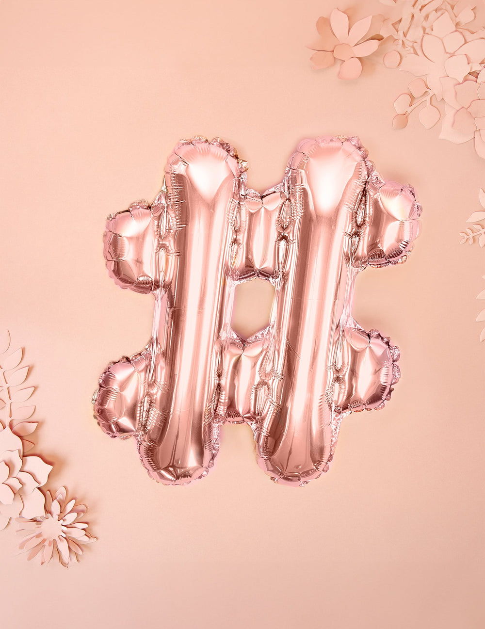 Mise en scène décorative du ballon en aluminium # rose gold
