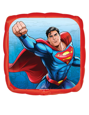 Superman Balloon din aluminiu, formă pătrată 43 cm