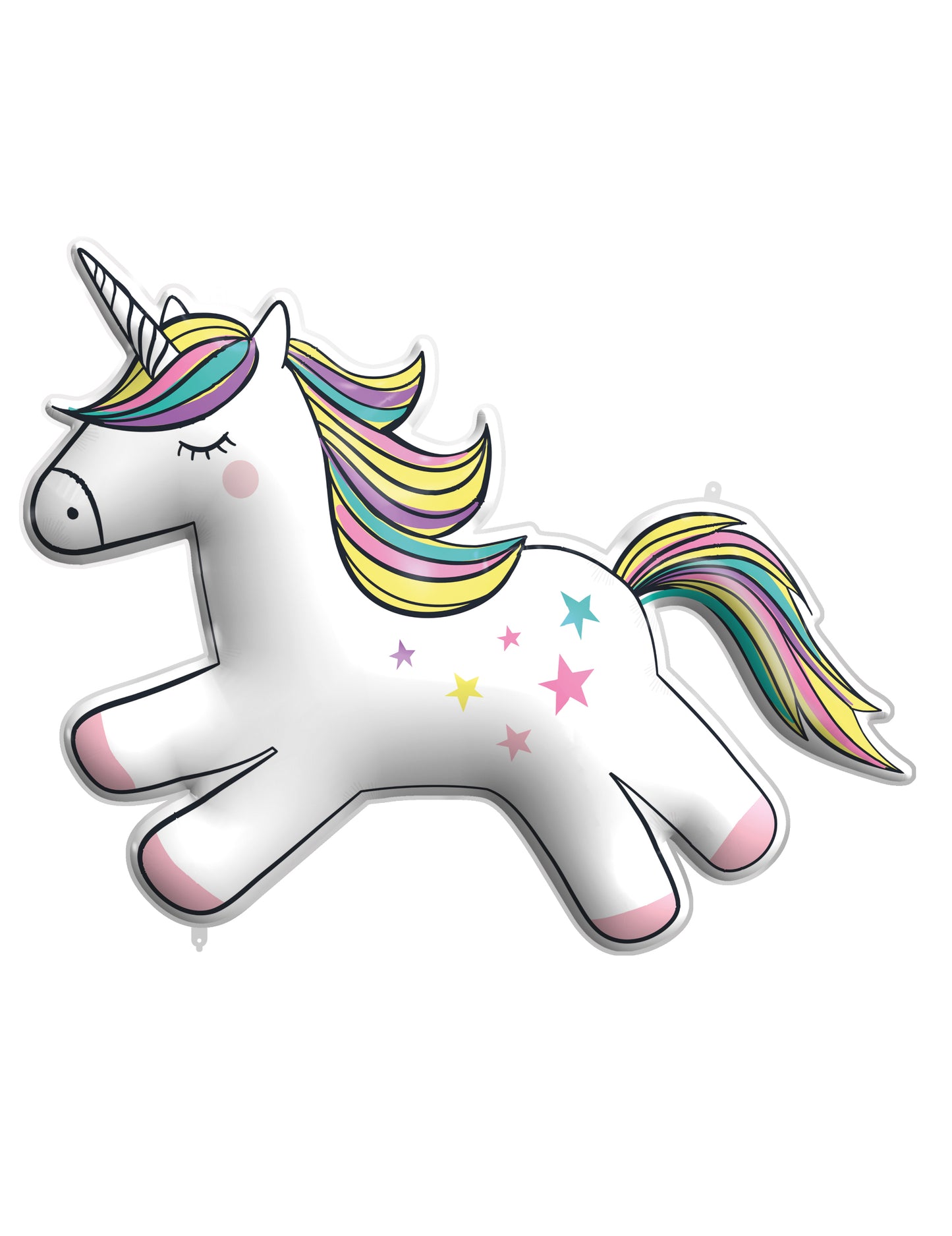 Balon gigant din aluminiu unicorn rainbow 95 cm pentru aniversare 