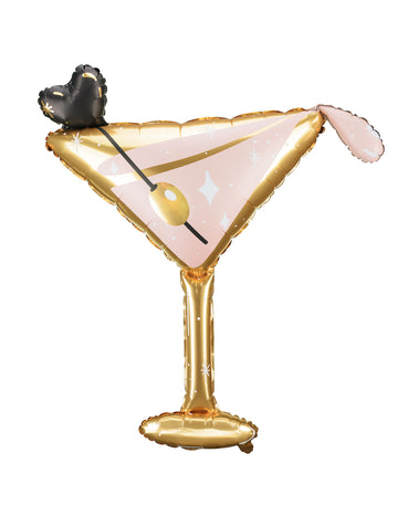 Sticlă de cocktail roz și aur din aluminiu 126 x 93 cm