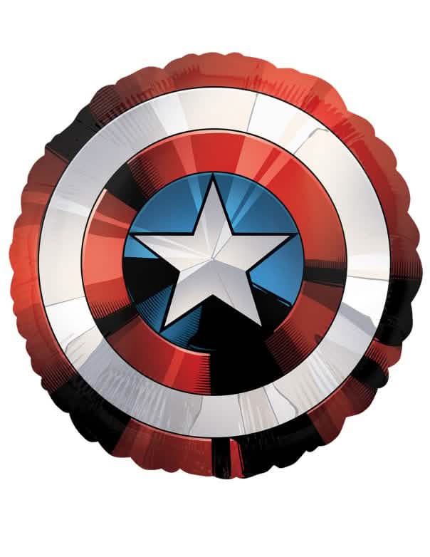 Ballon géant aluminium Avengers pour fête motif bouclier Captain America rouge blanc bleu