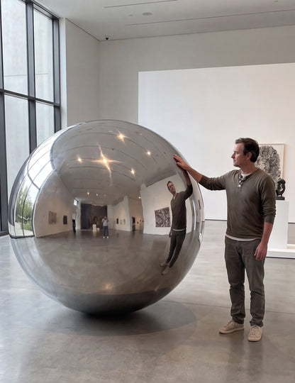Balon gigant bilă oglindă argintie 200 cm