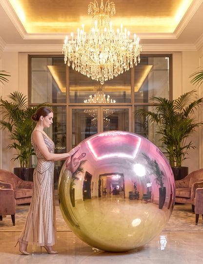 Balon gigant sferă oglindă iridescent 150 cm