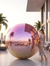 Balon gigant bilă oglindă iridescentă 200 cm