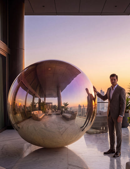 Balon gigant bilă oglindă iridescentă 200 cm
