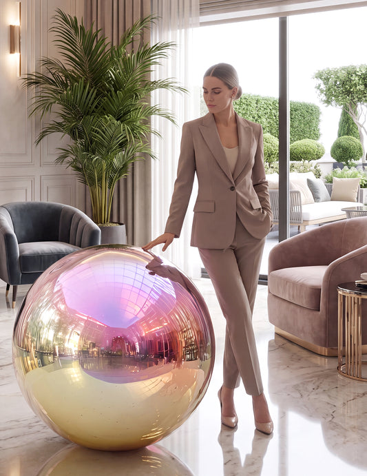 Balon gigant bilă oglindă iridescentă 80 cm