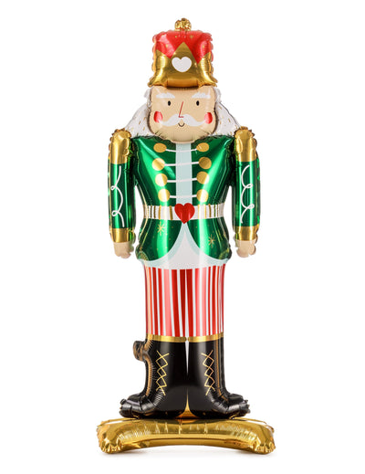 Ballon de Noël géant en aluminium casse-noisette pour décoration vert rouge et doré