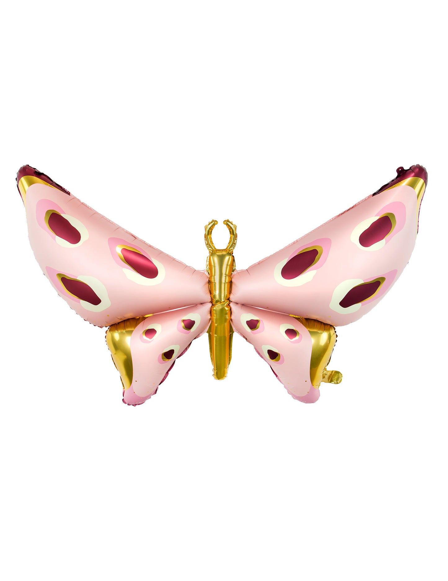 Minge gigantică din aluminiu în formă de fluture 120 x 87 cm roz și auriu