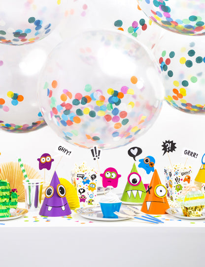 Confetti multicolore cu balon gigant transparent 1m