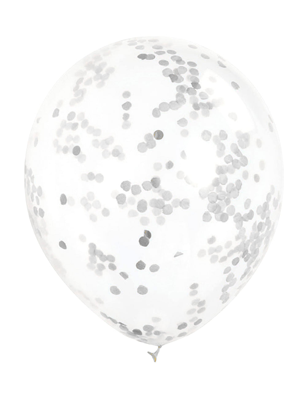 Ballons en latex à confettis transparents et argentés
