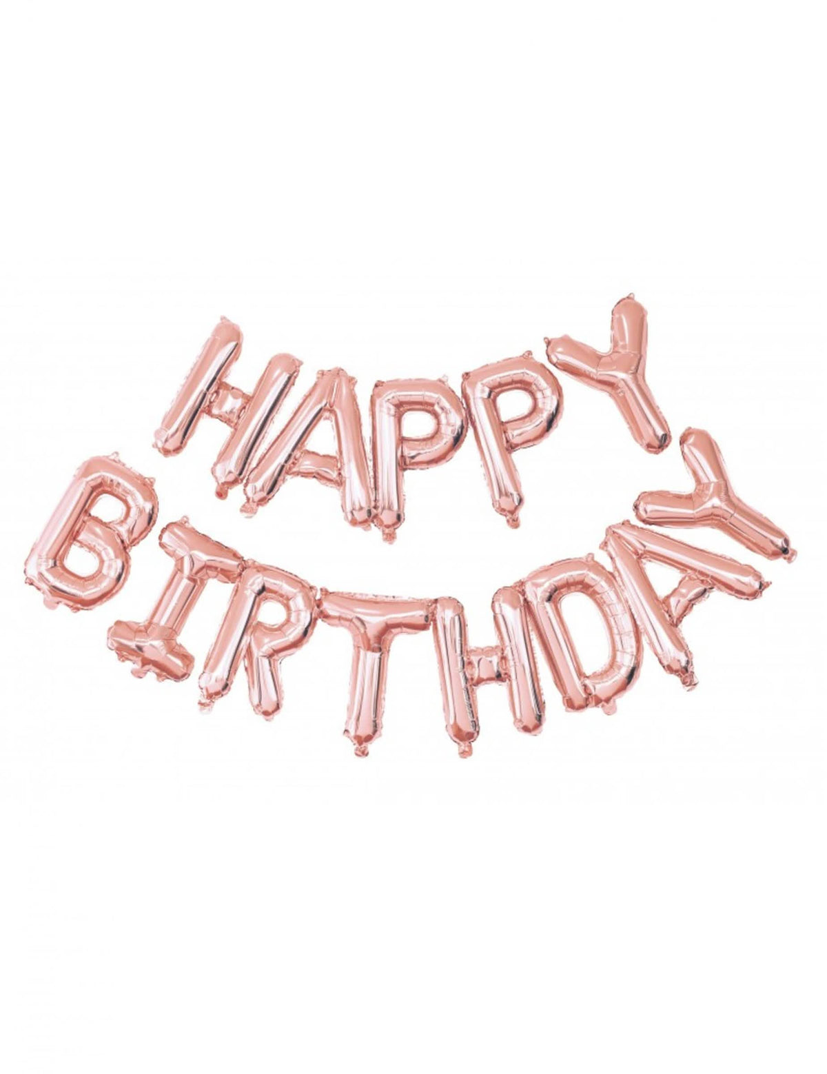 baloane din aluminiu Happy Birthday auriu roz