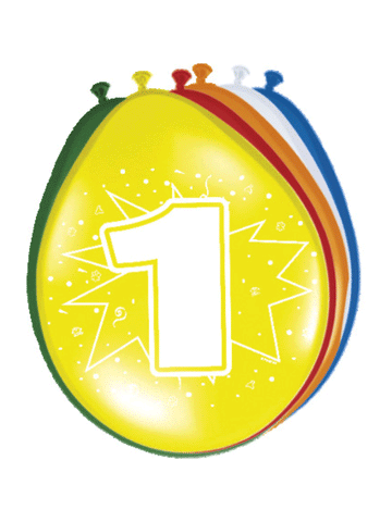 8 baloane multicolore 30 cm cifra 1 