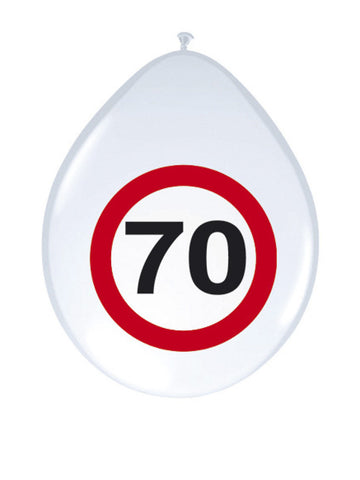 Baloane 70 de ani Decor petrecere 8 bucăți roșu-alb-negru 30cm 