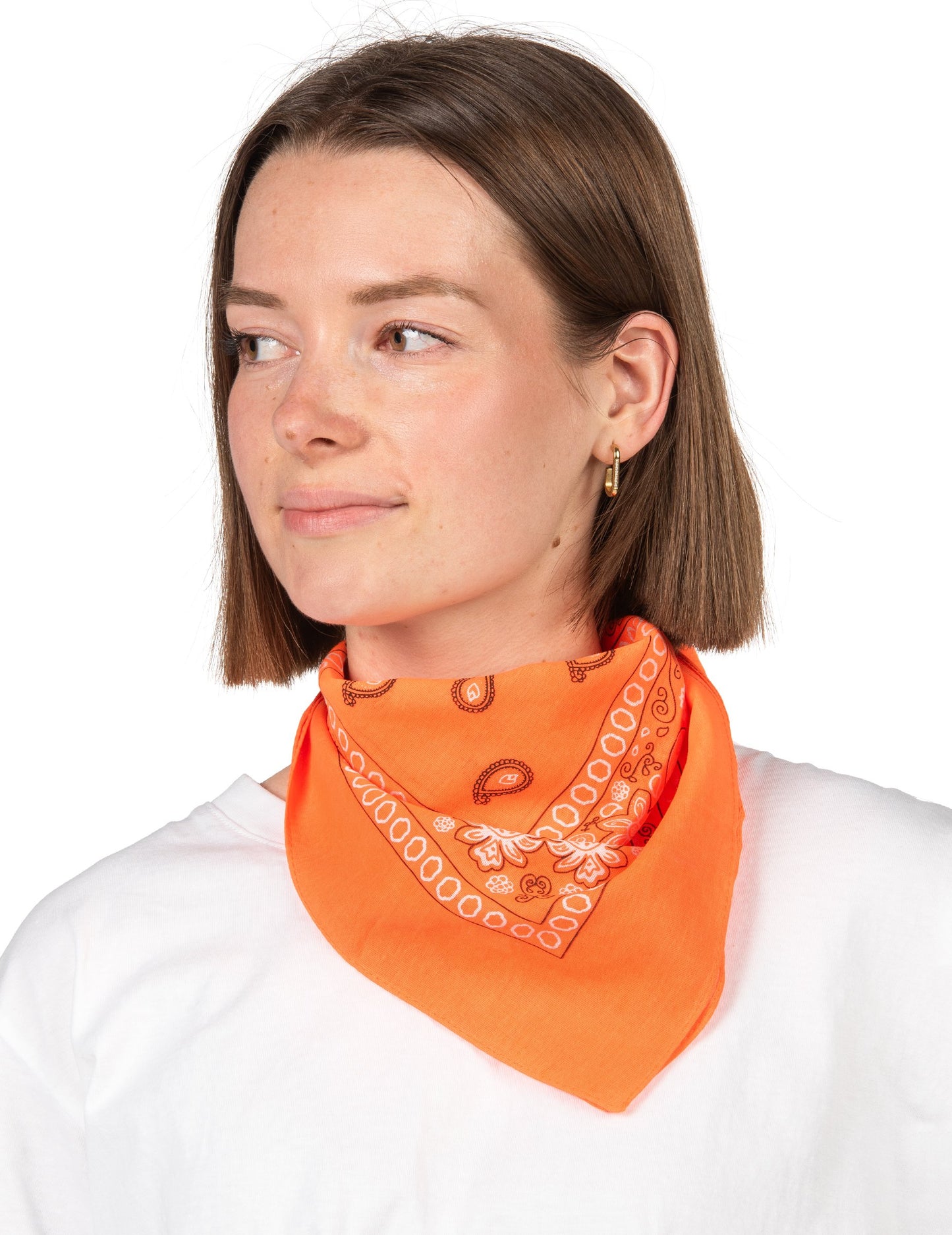 Bandana portocalie fluorescentă pentru adulți