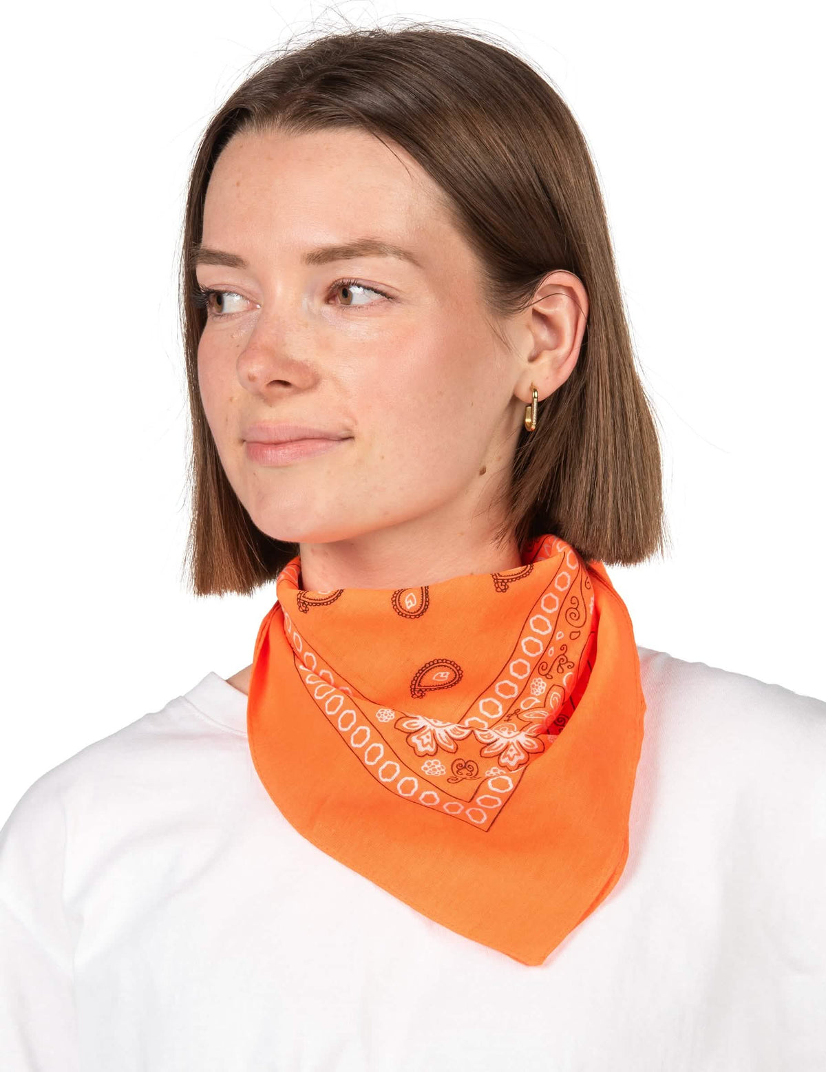 Purtat în jurul gâtului bandana pentru adult portocaliu fluorescent