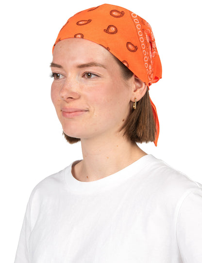 Bandana portocalie fluorescentă pentru adulți