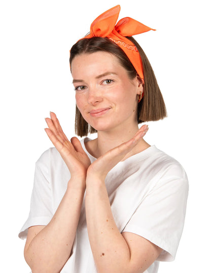 Bandana portocalie fluorescentă pentru adulți