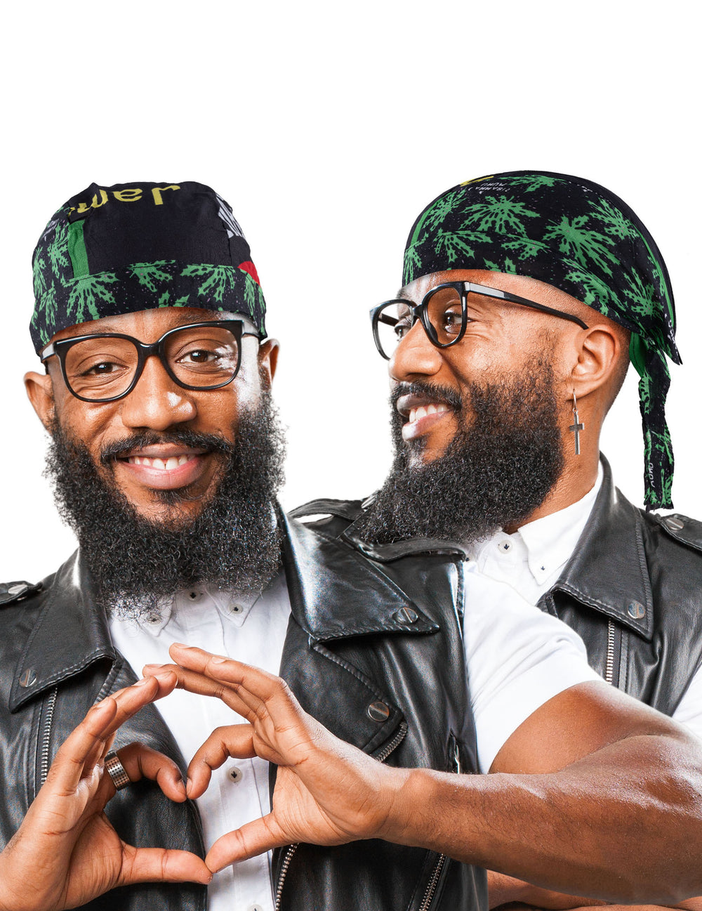 Vues de face et de profil du Bandana rasta Jamaïque